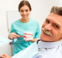 senior man at a dental checkup