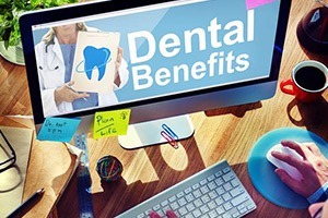 Dental benefits on computer screen