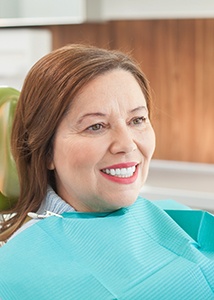 Woman smiling at the dentist
