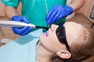 Woman receiving sedation dentistry in Jonesboro